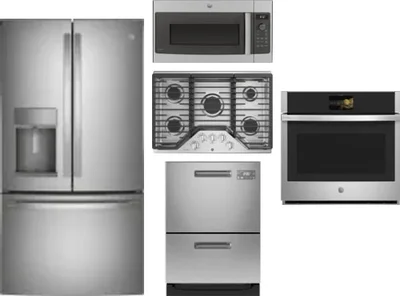 5 Piece Package Includes Refrigerator, Cooktop, Wall Oven, Microwave And Dishwasher